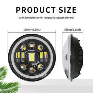 7 pouces 110w phare voiture LED lampe de course yeux d'ange coloré Halo DRL 12V 24V pour Jeep Wrangler JK <span class=keywords><strong>Lada</strong></span> 4x4 <span class=keywords><strong>Niva</strong></span> hors route - Product Image 3