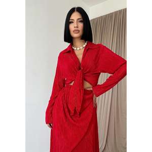 Wholesale Casual Red Corduroy 2-Piece Set Floral Printed Top and <b>Long</b> <b>Skirt</b> XS/XS Woven One Set <b>for</b> <b>Winter</b> - Product Image 3