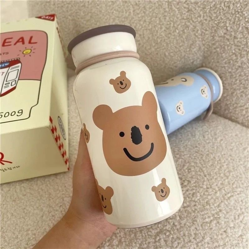 400ml milk thermos cup-bear head sticker