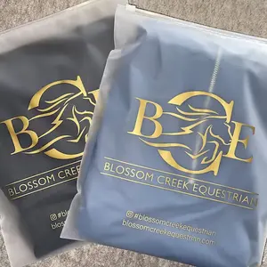 Custom Print Biodegradable Plastic T Shirt Clothing Ziplock Packaging Zip Lock Frosted Zipper Poly Bag With Your Logo
