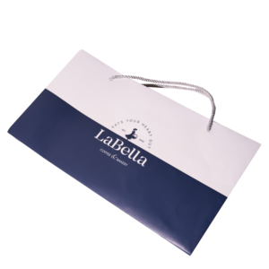 Tùy Chỉnh Sang Trọng Giấy Mua Sắm Túi Với Màu Trắng Và Màu Xanh In Ấn Bền Tay Chiều Dài Dây Xử Lý Cho Bánh Cà Phê Quà Tặng - Product Image 2