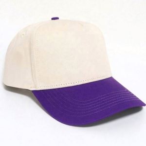 Casquettes de baseball plates 3D à 5 panneaux incurvés en sergé 100 % coton de qualité supérieure, doux au toucher, avec logo brodé personnalisé, unisexe, bicolores - Product Image 5