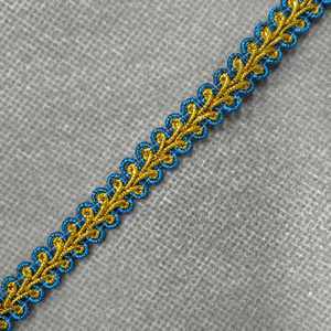 ZSY 8mm Ingrosso 100% Poliestere Eco-Friendly Bordo in Pizzo Glitterato <span class=keywords><strong>Oro</strong></span> Argento con Bordatura a Festone e Ricamo - Product Image 3