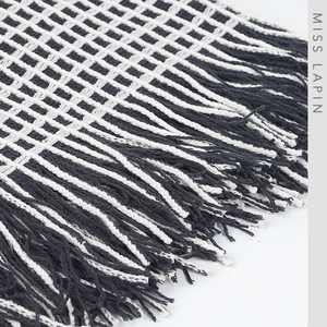 MISS <span class=keywords><strong>LAPIN</strong></span> — couverture tricotée épaisse, Design d'intérieur, par Sublimation, avec glands - Product Image 4