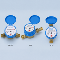 Compteur d'eau monophasé à jet froid et chaud en laiton certifié CE ISO IP68 OEM Chine, 1,5 m/h DN15-25