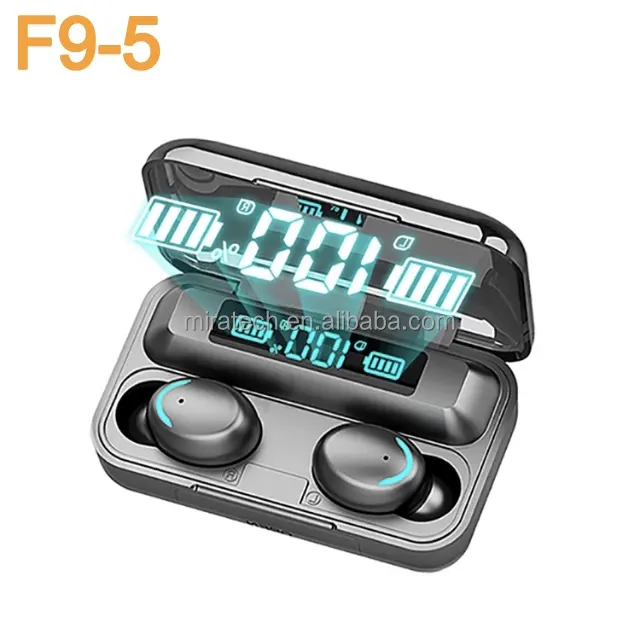 2021 new latest noise cancelling waterproof sports touch control wireless earbuds headset earphone with display charging case