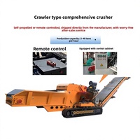 Broyeur de bois horizontal sur chenilles avec moteur diesel, capacité 8t/h, puissance 37000W, déchiqueteuse de souches et broyeur de bois