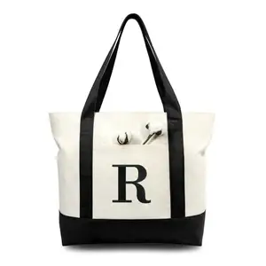 2024 Innovation Shopping Bag Minimalist Element Letter Art Canvas Handbag Popular Tote Bag Large Capacity Shopping Bag