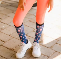 En promotion : Chaussettes d'équitation longues personnalisées à motif de dessin animé, antidérapantes, imprimées, hauteur genou, pour l'équitation