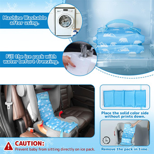 Summer Car Seat Cooler Pad <b>for</b> <b>Toddler</b> with Removable Ice Pack Baby Cooling Mat <b>for</b> Child Car Seats and <b>Strollers</b> - Product Image 4