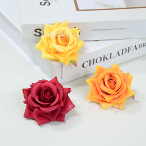 ดอกกุหลาบผ้าไหมประดับมุมขนาด 7 ซม. จาก Dongchen Crafts สำหรับตกแต่งงานแต่งงาน สีเหลือง ส้ม ขาวนม ชมพูแชมเปญ - Product Image 3