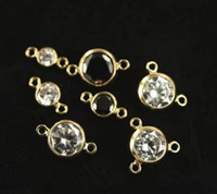 Connecteur de charme en zircon cubique de qualité supérieure A1277, plaqué or 14 carats, connecteur de bijoux permanent