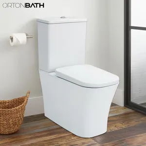 ORTONBATH Toilet Bathroom Toilet Sanitary Ware Africa Twyford Ghana Ceramic Floor Mounted Dual-flush 2 Piece Wc Toilet Bowl