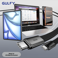 Câble USB-C vers USB-C GULFY avec charge rapide PD 60W et conception plate tressée en nylon pour iPhone 17 et Android