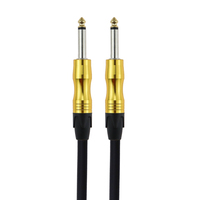 Câble de basse et de batterie pour guitare électrique TS 1/4 pouce, plaqué or, 0,9m-7,6m, avec logo personnalisé, vente en gros, directement de l'usine