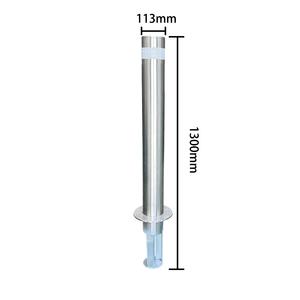 حاجز حاجز من الفولاذ المقاوم للصدأ يعمل بالطاقة الشمسية عمود تثبيت مدمج مسبقًا حاجز ممر خارجي - Product Image 3