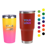 Logo kustom kualitas tinggi 30 oz 30 oz Tumbler Travel vakum Mug kopi dinding ganda Tumbler baja tahan karat dengan sedotan