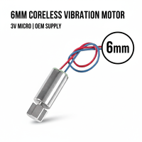6mm Kernloser Vibrationsmotor 3V DC Mikro-Zylindermotor mit Kabel für Spielzeug, Pager, tragbare Geräte, Haptisches Feedback, OEM-Fertigung
