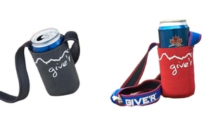 Neoprene Cup Sleeve with Shoulder Strap Cross Body Sleeve Neoprene Coozy Blank Stubby Cooler with Strap - Product Image 6