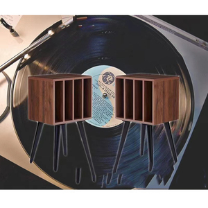 Mueble de Madera Maciza para Almacenamiento de Discos de Vinilo, Estilo Retro, Mueble de Salón con Múltiples Compartimentos, Estante de Exhibición, Decoración del Hogar - Product Image 6