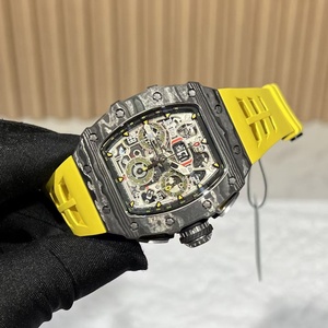 Men's Luxury Watch Blue Crystal Glass 11-03 <b>Red</b> Carbon Fiber Flyback Timing Racing Sport High Quality Automatic Watch - Product Image 5