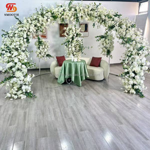 Nuevo Arco de Flores de Seda Semicircular SMOOTH, Arco de Rosas Blancas y Verdes para Decoración de Fondo de Boda - Product Image 3