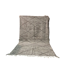 <b>Rustic</b> Handmade Moroccan Zanafi Wool <b>Rug</b> With Concentric Diamond Motif For Cozy Boho Living Spaces - Product Image 1