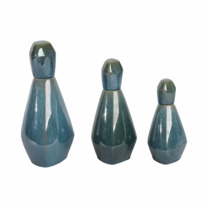 Set di vasi geometrici in ceramica, decorazione moderna per la casa, per soggiorno, mensola, camera da letto, design testurizzato - Product Image 3