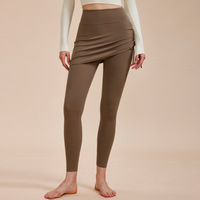 2025 Offres Spéciales respirant pleine longueur 2 pièces Leggings de danse avec jupe à cordon latéral femmes 2 en 1 Yoga jupe collants