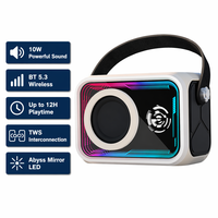 Altavoz Inalámbrico QD18 Abyss Mirror con Luz LED RGB, Bajos Profundos de 10W, Emparejamiento TWS, 12 Horas de Reproducción para Juegos de Escritorio