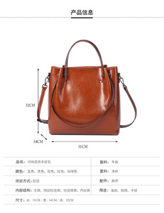 Bolsos de Mano de Cuero Genuino para Mujer, de Gran Capacidad, Casuales, de Alta Calidad, Bolsos de Hombro de Moda para Damas - Product Image 2