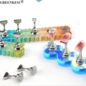 Nuevo corazón Nail Art acrílico pantalla Aurora iridiscente gradiente onda larga Placa de uñas soporte de exhibición cristal Nail Display Stand - Product Image 4