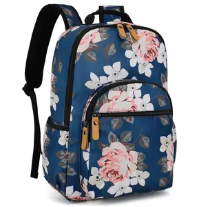 Custom Printed Small Rucksack Sports Waterproof Flower Travel Bag College School Print Casual Backpack