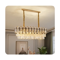 Lustre de plafond en cristal LED, lampe suspendue pour salon, luminaire rectangulaire suspendu, gris fumé, luminaires de cuisine pour la maison