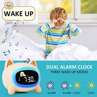 Reloj Despertador Digital LED Inteligente con Luz Nocturna, Música, Cambio de Color, Carga USB, Diseño de Dibujos Animados, para Uso en Interiores y Exteriores, Venta al Por Mayor