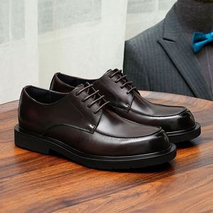 Zapatos de Vestir Formales de Cuero Clásico para Hombre, Zapatos Derby Retro de Piel Vacuna Ligera para Fiesta ASTON M.JAZZ Impermeables - Product Image 3