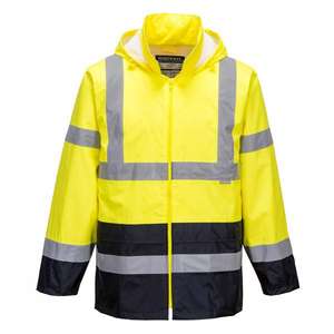 PORTWEST - H443YNRL Chaqueta de lluvia clásica de dos tonos amarilla/azul marino de alta visibilidad-EAN 5036108247974 ROPA DE TRABAJO DE 2017 - Product Image 1