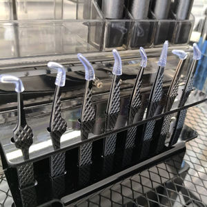 Private Label Geheel Zwart Dun Licht Rechte Volume Lash Pincet Sterke Hold Fiber Tip Custom Lash Extension Pincet - Product Image 2