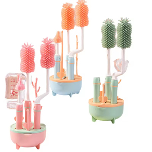 Baby Feeding <b>Bottle</b> <b>Brush</b> Kit Travel Food Grade Silicone Soft Brushing Plastic Baby Milk <b>Bottle</b> <b>Brush</b> - Product Image 5