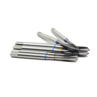 INOX-grifo de máquina DIN371 DIN 376 HSS TiCN recubierto con anillo azul, Forma B, máquina puntiaguda en espiral, herramienta de corte de rosca