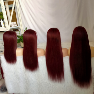 Parrucca frontale capelli umani parrucche all'ingrosso bordeaux 99j colore pizzo anteriore capelli umani pieno Hd pizzo trasparente parrucca anteriore per le donne - Product Image 2