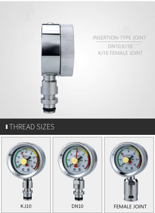 클리어 스케일 60mm 소형 메모리 이중 바늘 광산 압력 게이지 미터 케이스 스테인레스 철 오일 압력 게이지 - Product Image 5