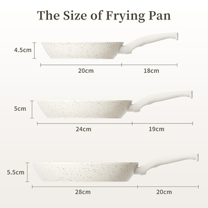 Ensemble de 3 poêles à frire antiadhésives en granit forgé, poêle en aluminium compatible induction, marron - Product Image 2