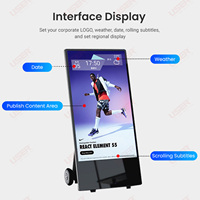 Affichage numérique extérieur 43 pouces en forme de A, étanche IP65, avec batterie rechargeable, kiosques numériques LCD mobiles, totem commercial