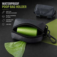 Support de sacs à déjections canines DOLET en gros, écologique et étanche, avec ceintures en nylon/néoprène à clipser facilement, distributeur personnalisable