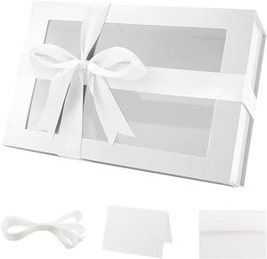 Tùy Chỉnh Có Thể Gập Lại Hộp Giấy Lớn Màu Trắng Hộp Quà Tặng Với Cửa Sổ Rõ Ràng Hộp Quà Tặng Cho Hiện Nay Đề Nghị Sinh Nhật Lễ Cưới - Product Image 1