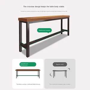 Conjunto de <span class=keywords><strong>Mesa</strong></span> y Sillas de <span class=keywords><strong>Bar</strong></span> de Madera Maciza Moderna Personalizable, Barra <span class=keywords><strong>Alta</strong></span> Larga y Estrecha Simple para Hogar, Hotel, Sala de Estar, Comedor, Montada en la Pared - Product Image 5