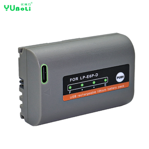 LP-E6, LP-E6P batteria 2600mAh USB-C ricarica, Display LED batterie di ricambio per Canon EOS 5D 6D 7D 60D 70D 80D <span class=keywords><strong>90D</strong></span> - Product Image 2