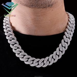 Cadena Cubana de Diamantes Raisde, Plata Maciza, Estilo Iced Out, 20 mm de Ancho, para Joyería Hip Hop Masculina, Diamante Moissanite VVS, Eslabón Cubano - Product Image 6