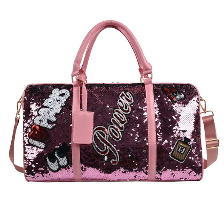 Osgoodway2 модная блестящая дорожная багажная сумка с блестками, спортивная сумка, тренировочная спортивная сумка для девочек